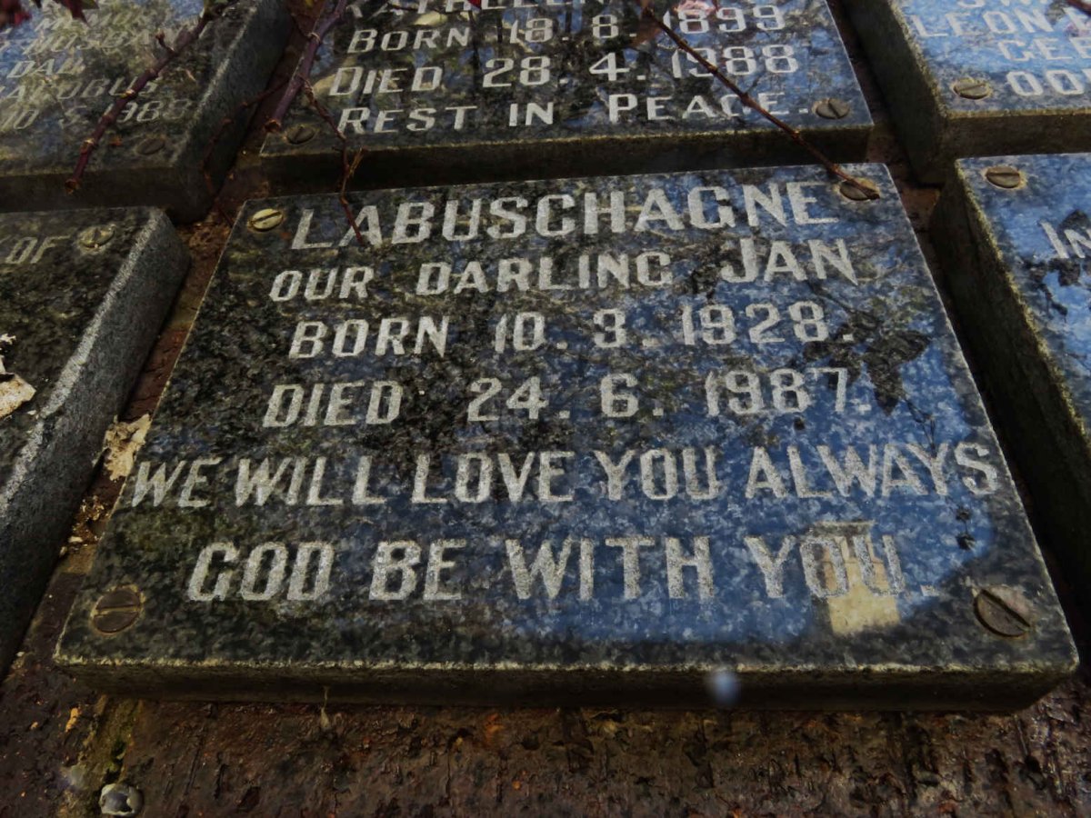 LABUSCHAGNE Jan 1928-1987