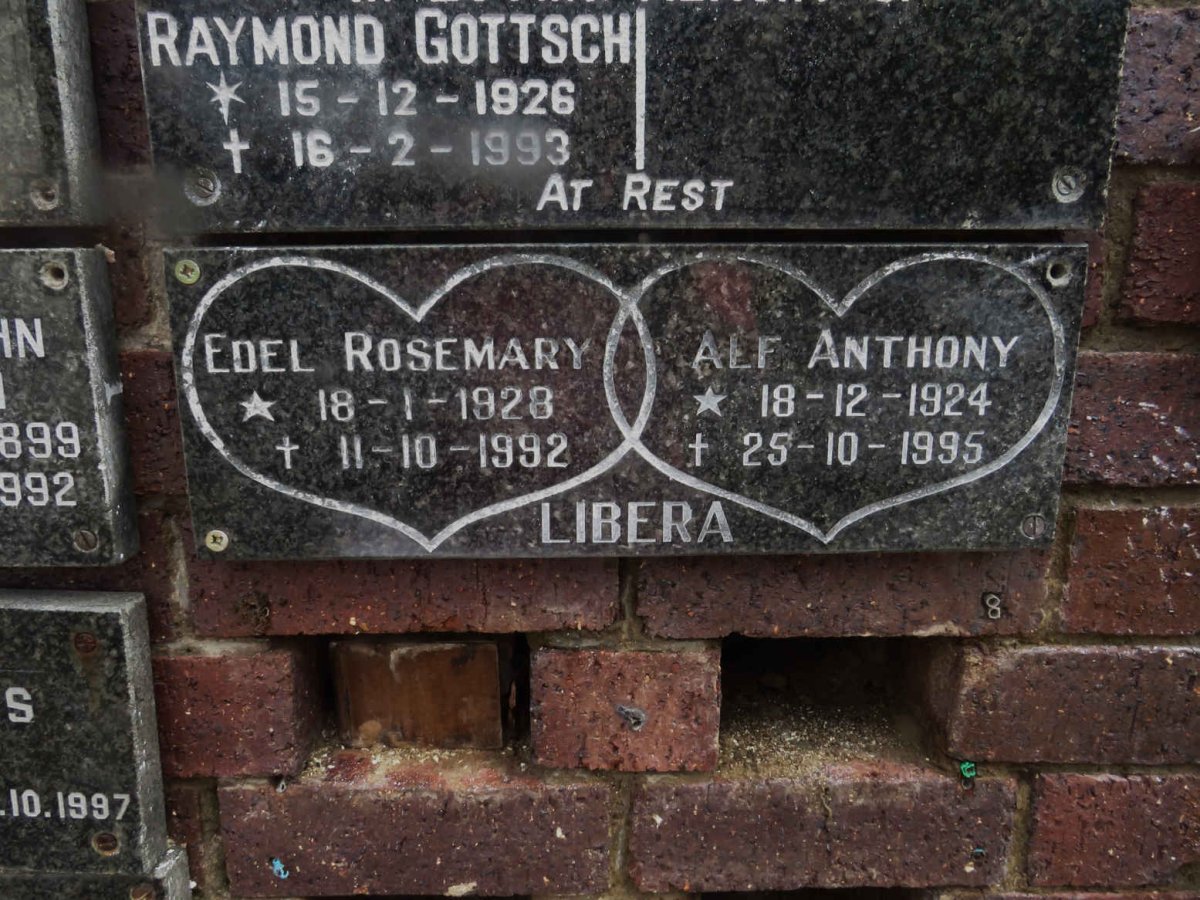 LIBERA Alf Anthony 1924-1995 &amp; Edel Rosemary 1928-1992