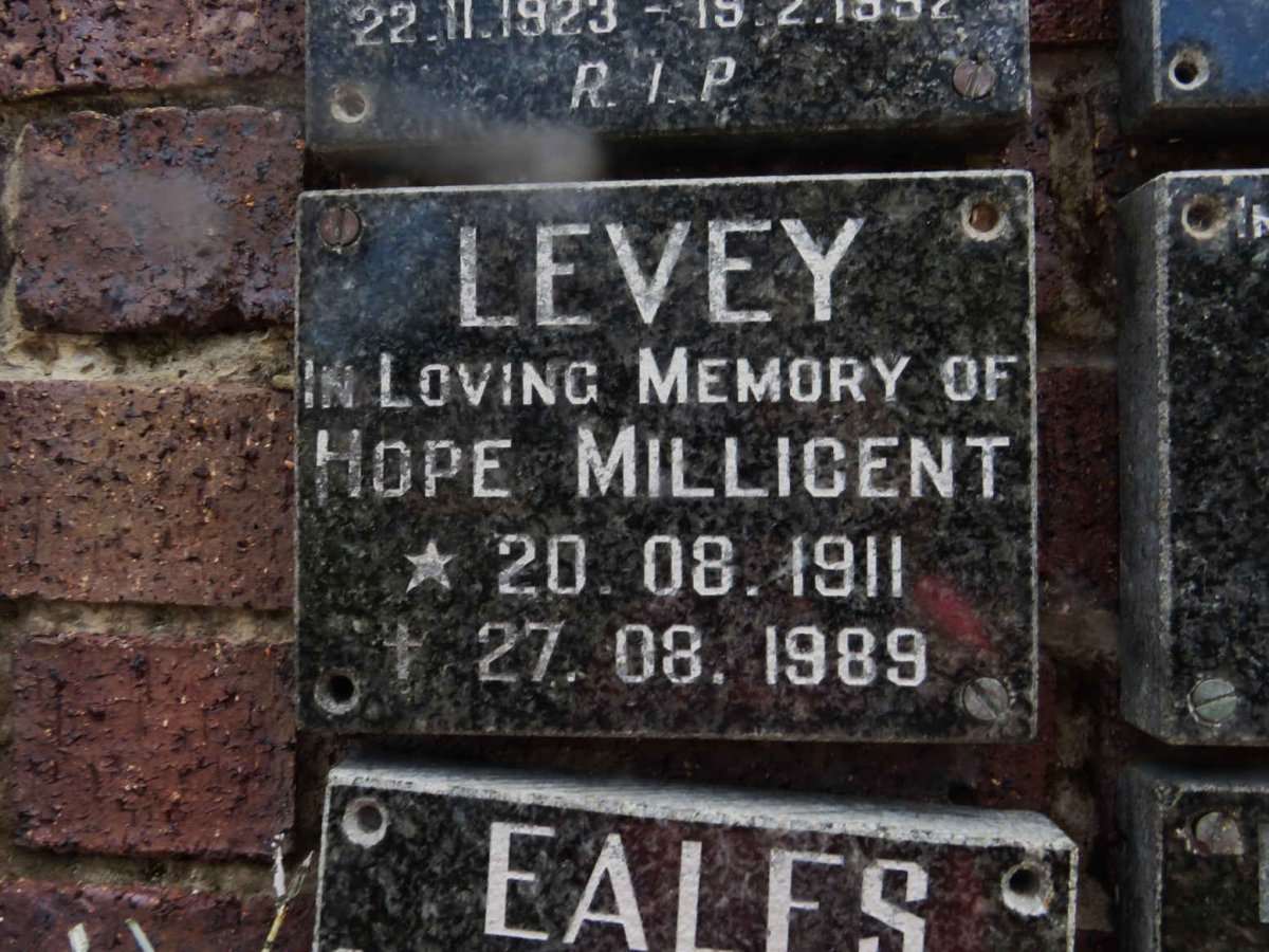 LEVEY Hope Millicent 1911-1989