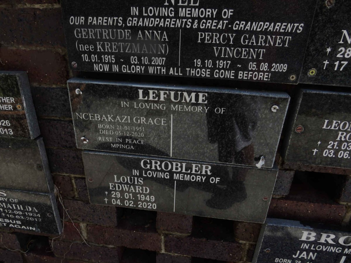 LEFUME Ncebakazi Grace 1951-2020
