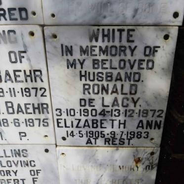 LACY Ronald, de 1904-1972 &amp; Elizabeth Ann 1905-1983