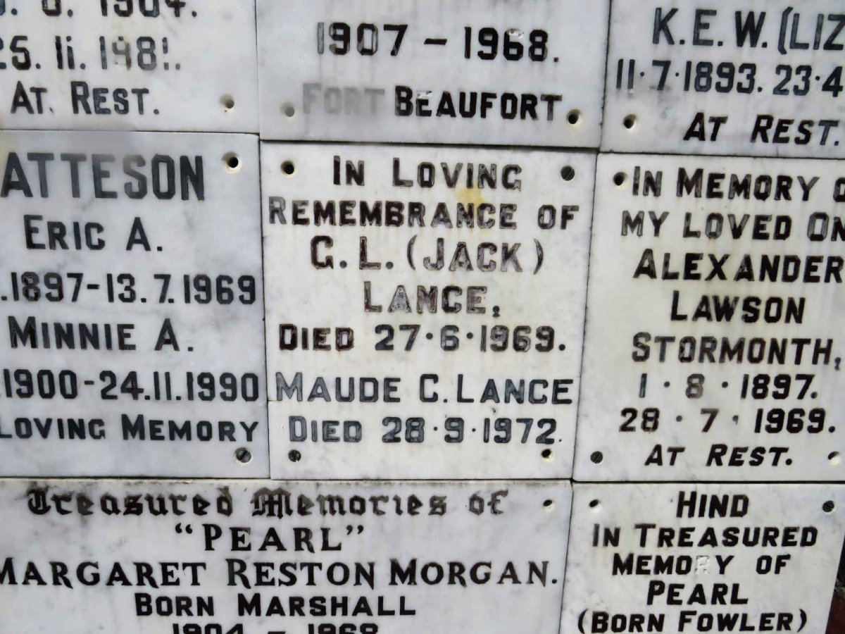 LANCE G.L. -1969 &amp; Maude C. -1972