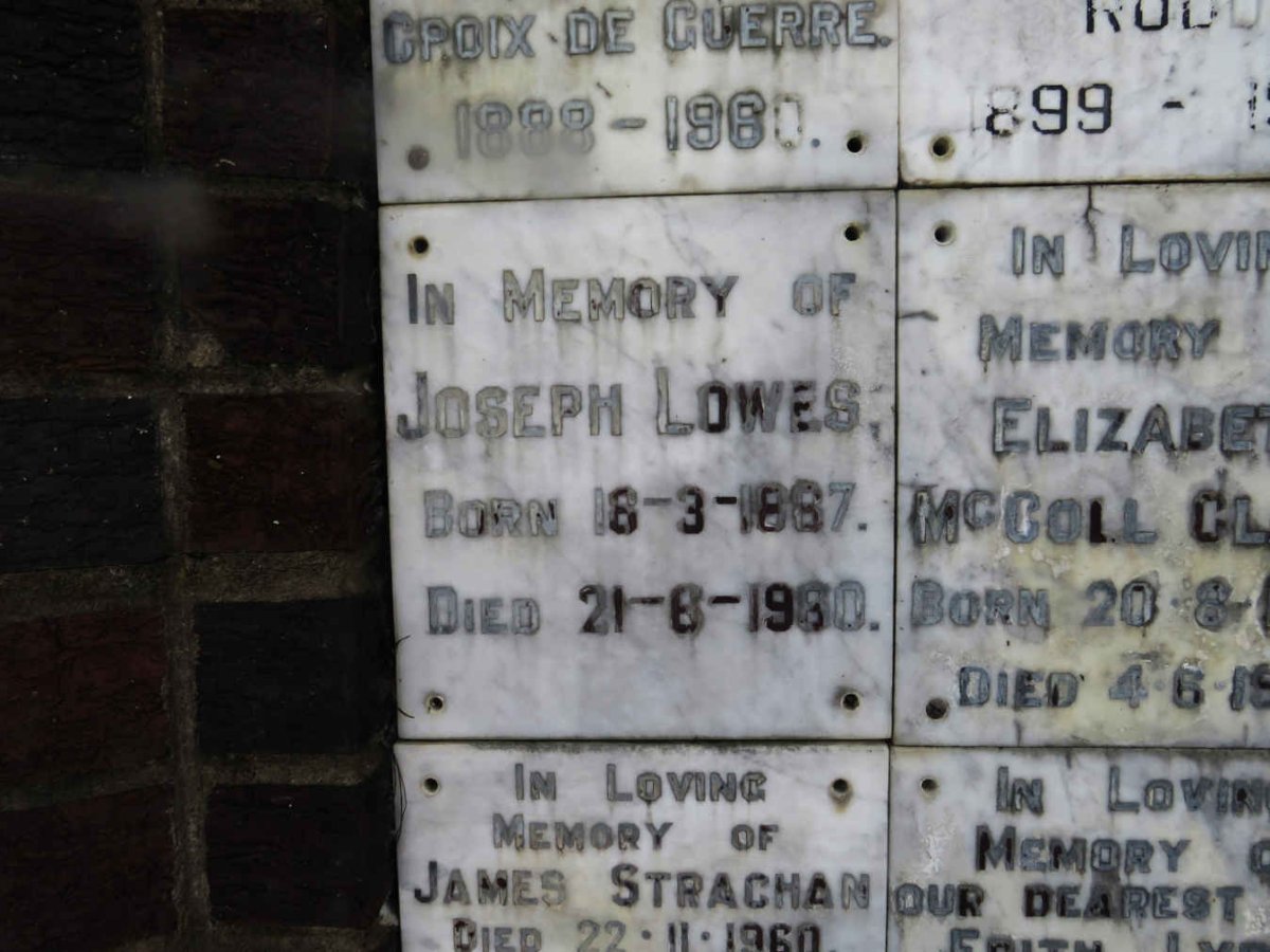 LOWES Joseph 1887-1980