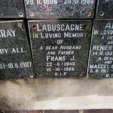 LABUSCAGNE Frans J. 1948-1986