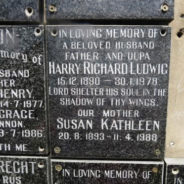 LUDWIG Harry Richard 1890-1978 &amp; Susan Kathleen 1893-1988