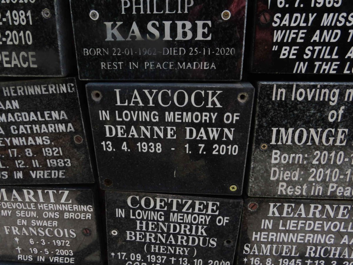 LAYCOCK Deanne Dawn 1938-2010