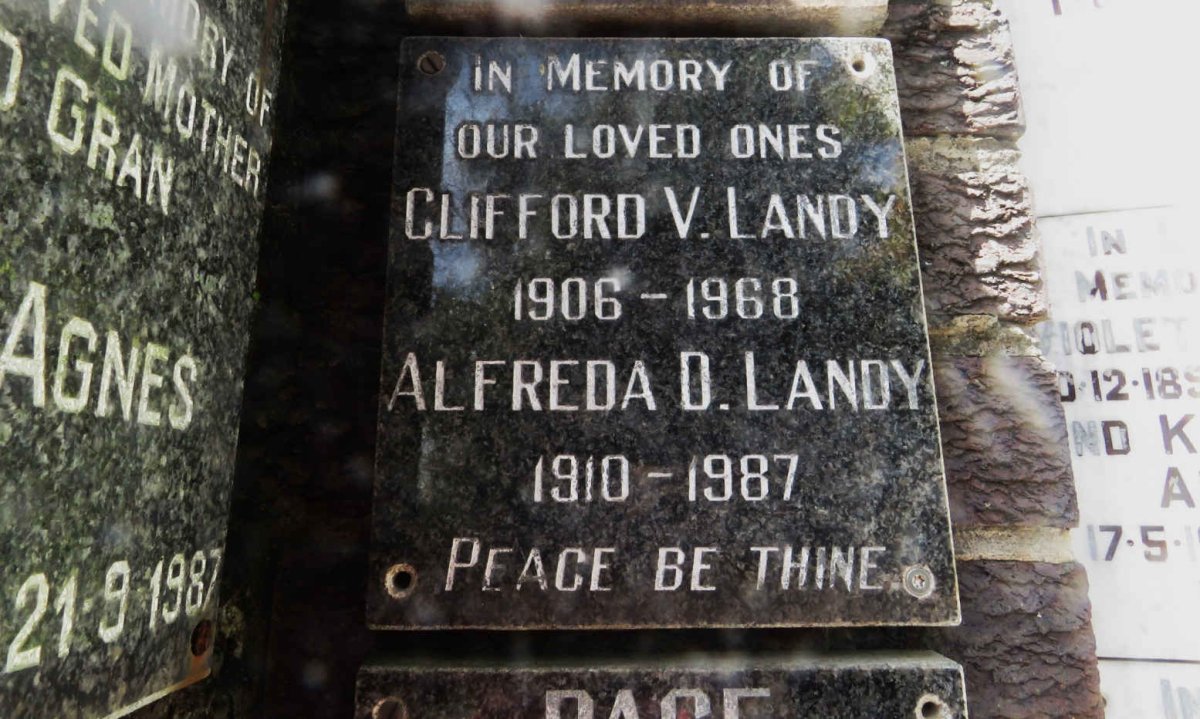 LANDY Clifford V. 1906-1968 &amp; Alfreda D. 1910-1987
