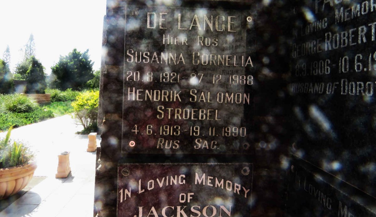 LANGE Hendrik Salomon Stroebel, de 1913-1990 &amp; Susanna Cornelia 1921-1988
