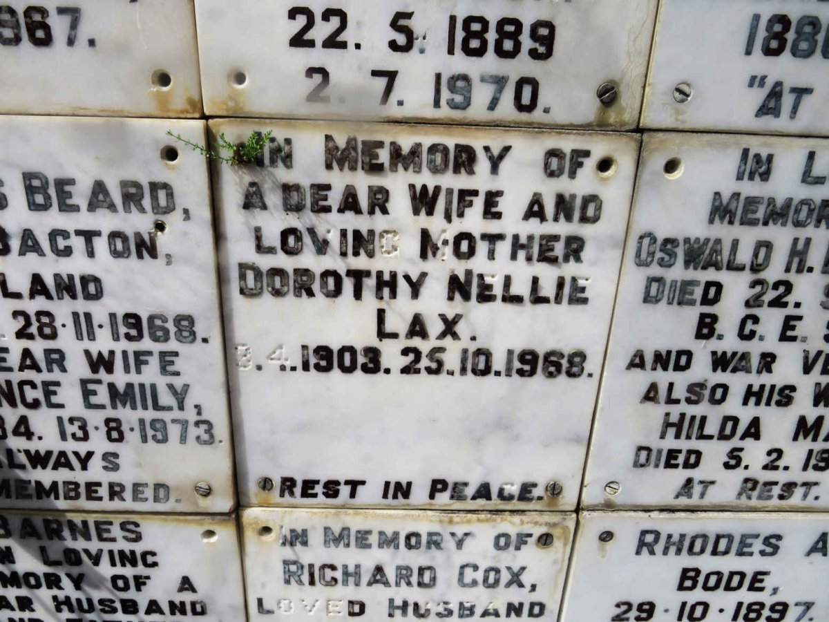 LAX Dorothy Nellie 1903-1968