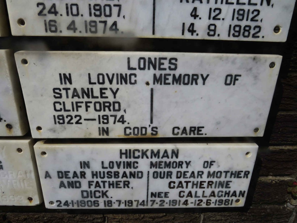 LONES Stanley Clifford 1922-1974