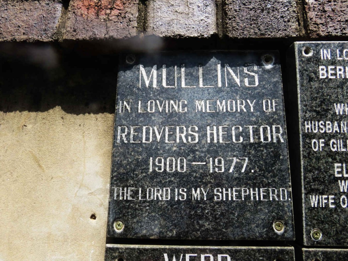 MULLINS Redvers Hector 1900-1977