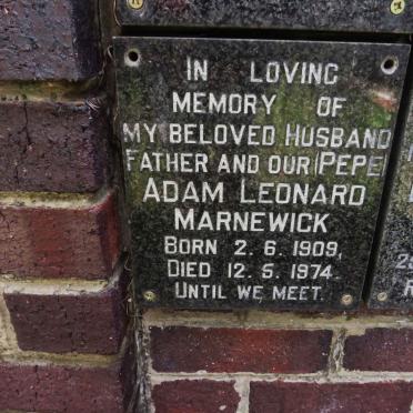 MARNEWICK Adam Leonard 1909-1974