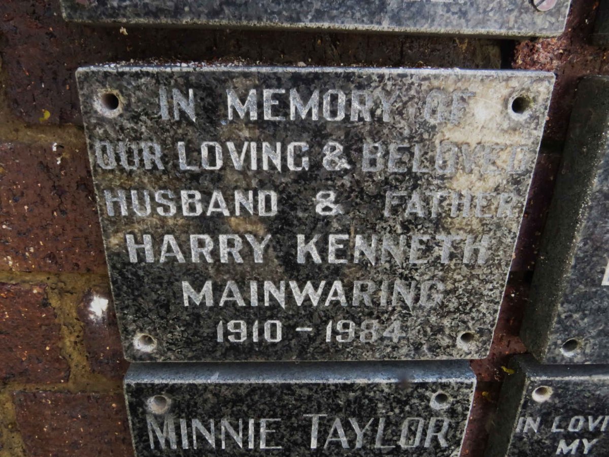 MAINWARING Harry Kenneth 1910-1984