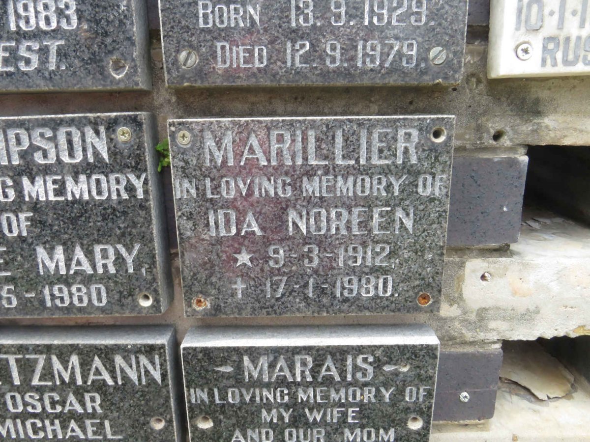 MARILLIER Ida Noreen 1912-1980