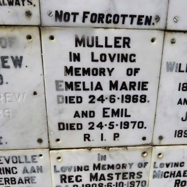 MULLER Emil -1970 &amp; Emelia Marie -1968