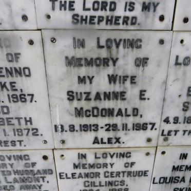 MCDONALD Suzanne E. 1913-1967