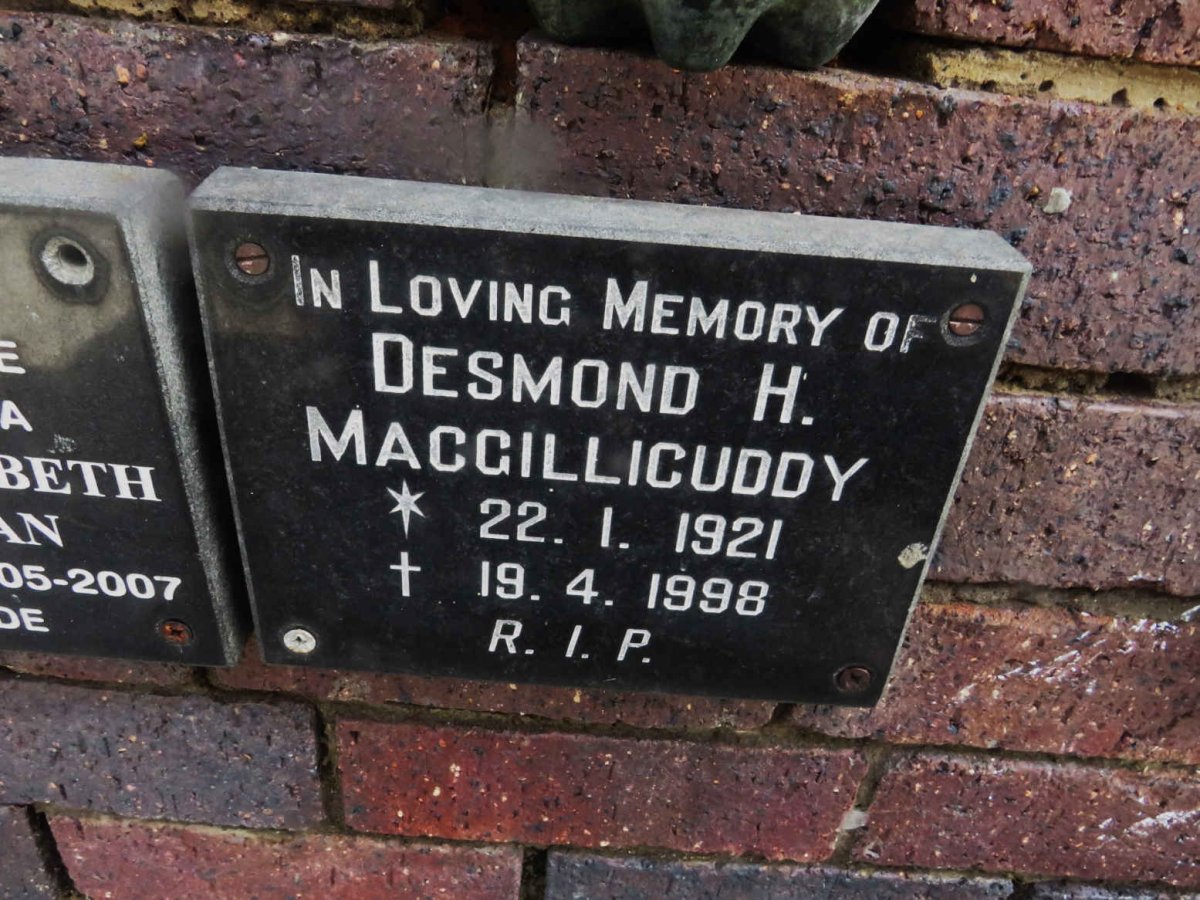 MACGILLICUDDY Desmond H. 1921-1998