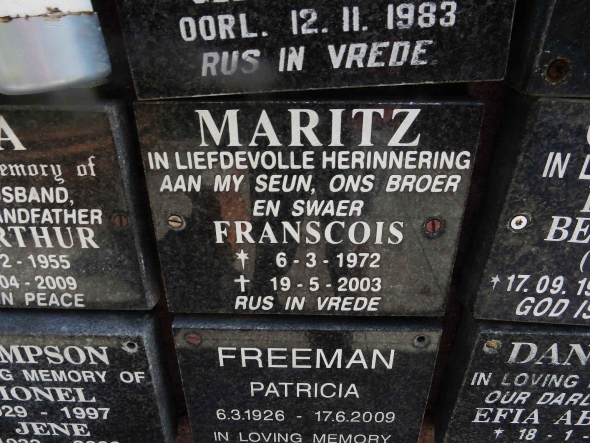 MARITZ Franscois 1972-2003