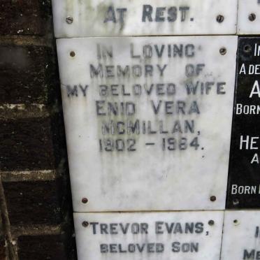 MCMILLAN Enid Vera 1902-1984