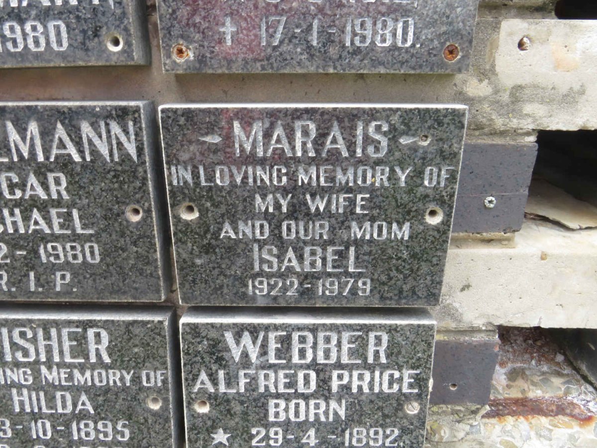 MARAIS Isabel 1922-1979