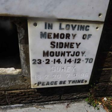 MOUNTJOY Sidney 1914-1970 &amp; Sukey 1920-1996