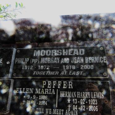 MOORSHEAD Philip Murray 1912-1972 &amp; Jean Bernice 1918-2000