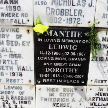 MANTHE Ludwig 1906-1967 &amp; Dorothy 1918-2007
