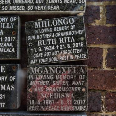 MHLONGO Ruth Rita 1934-2016