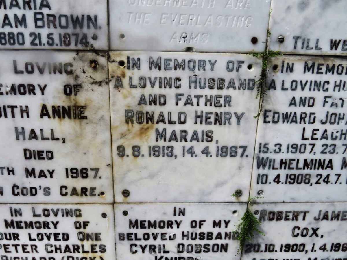 MARAIS Ronald Henry 1913-1967