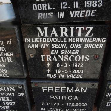 MARITZ Franscois 1972-2003