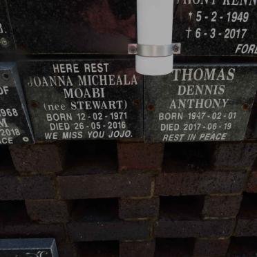 MOABI Joanna Micheala nee STEWART 1971-2016