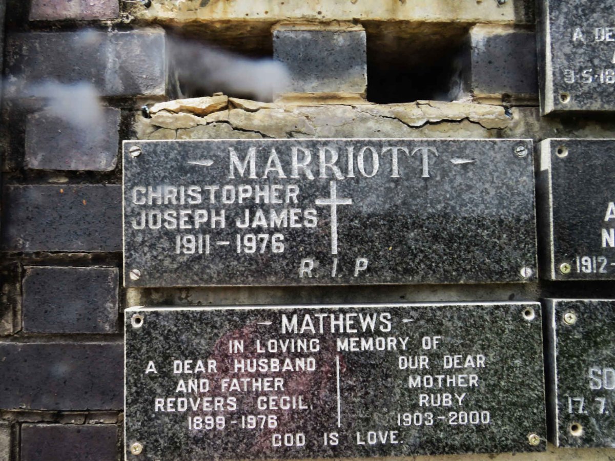 MARRIOTT Christopher Joseph James 1911-1976