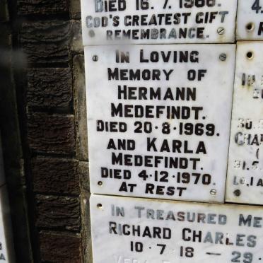 MEDEFINDT Hermann -1969 &amp; Karla -1970