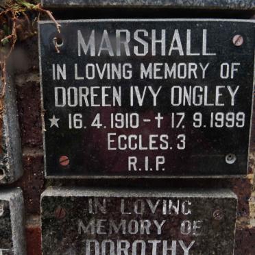 MARSHALL Doreen Ivy Ongley 1910-1999