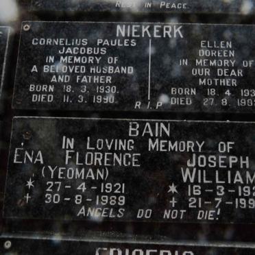 NIEKERK Cornelius Paules Jacobus 1930-1990 &amp; Ellen Doreen 1931-1992
