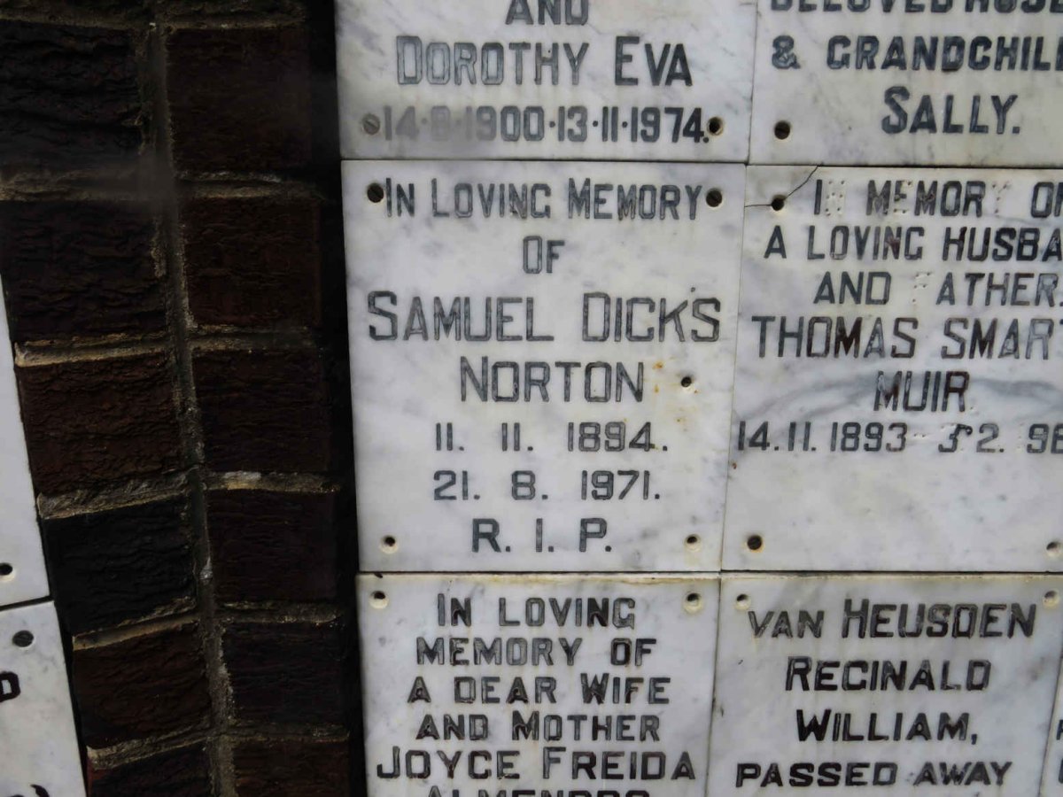 NORTON Samuel Dicks 1894-1971