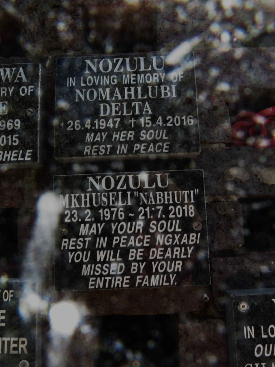 NOZULU Nomahlubi Delta 1947-2016 :: NOZULU Mkhuseli 1976-2018
