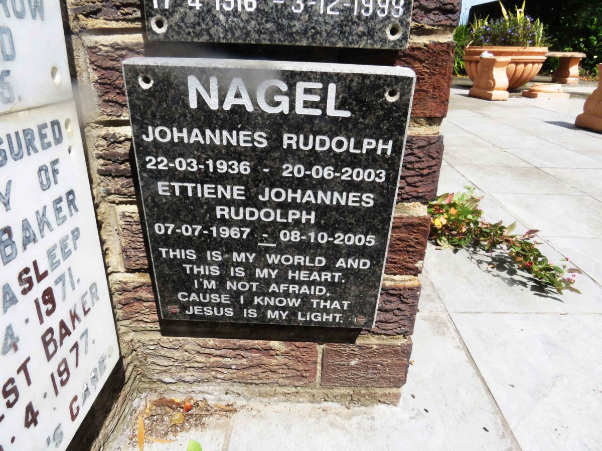 NAGEL Johannes Rudolph 1936-2003 :: NAGEL Ettiene Johannes Rudolph 1967-2005