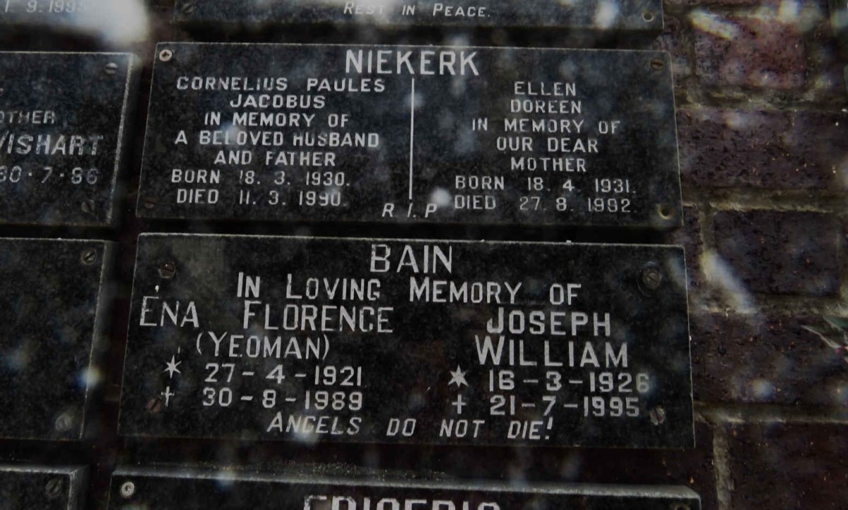 NIEKERK Cornelius Paules Jacobus 1930-1990 &amp; Ellen Doreen 1931-1992