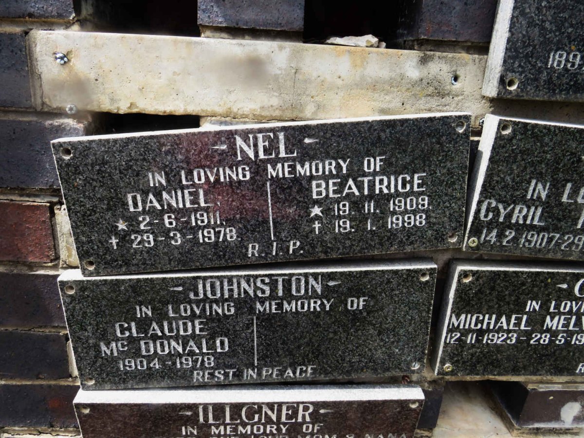 NEL Daniel 1911-1978 &amp; Beatrice 1909-1998