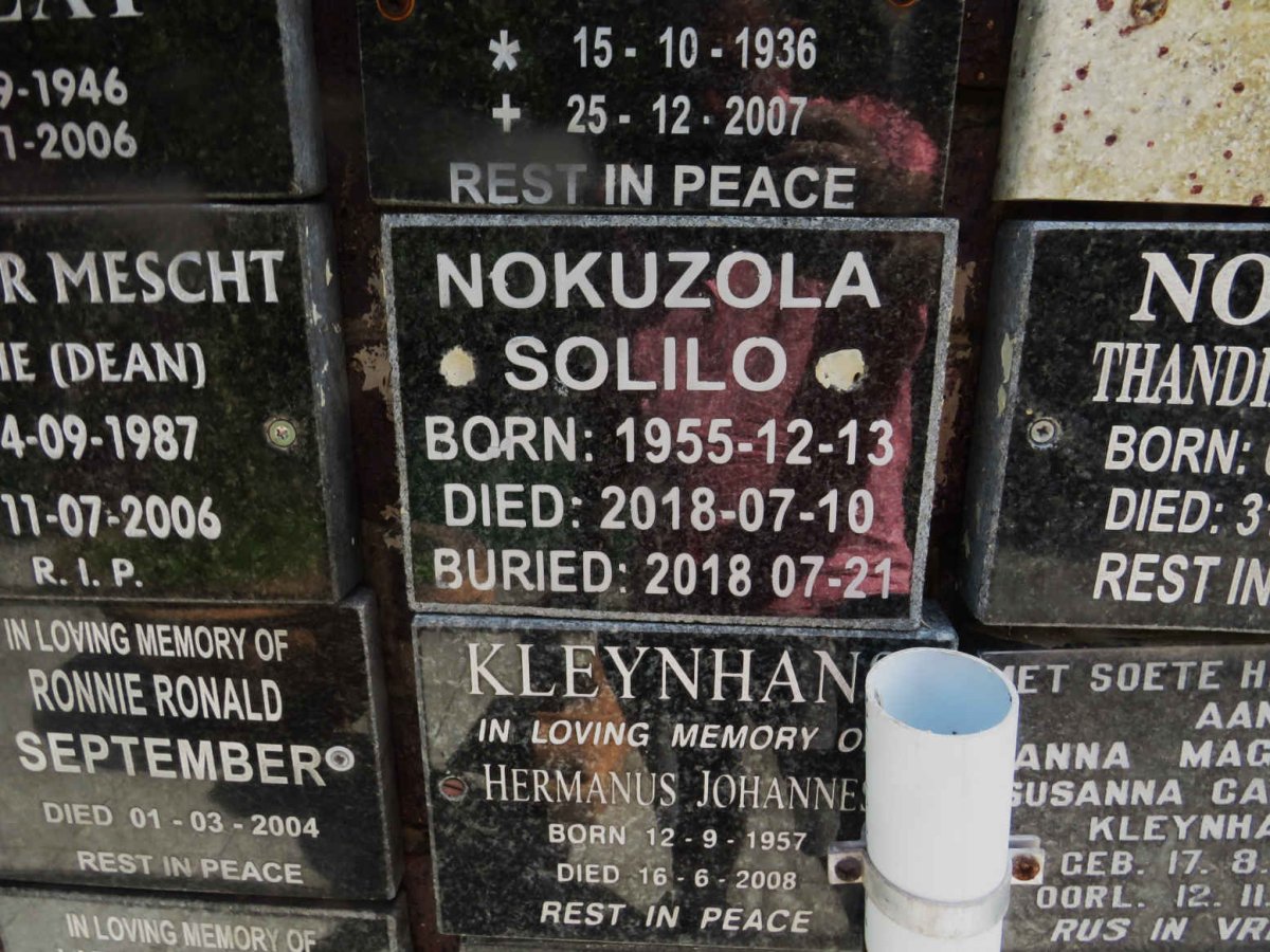 NOKUZOLA Solilo 1955-2018