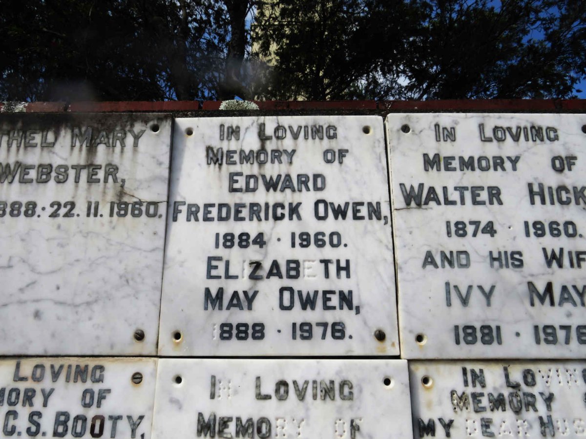 OWEN Edward Frederick 1884-1960 &amp; Elizabeth May 1888-1976