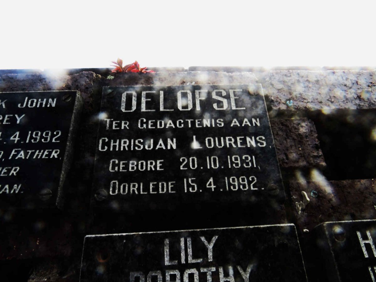 OELOFSE Chrisjan Lourens 1931-1992