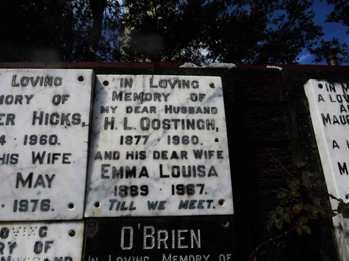 OOSTINGH H.L. 1877-1960 &amp; Emma Louisa 1889-1967