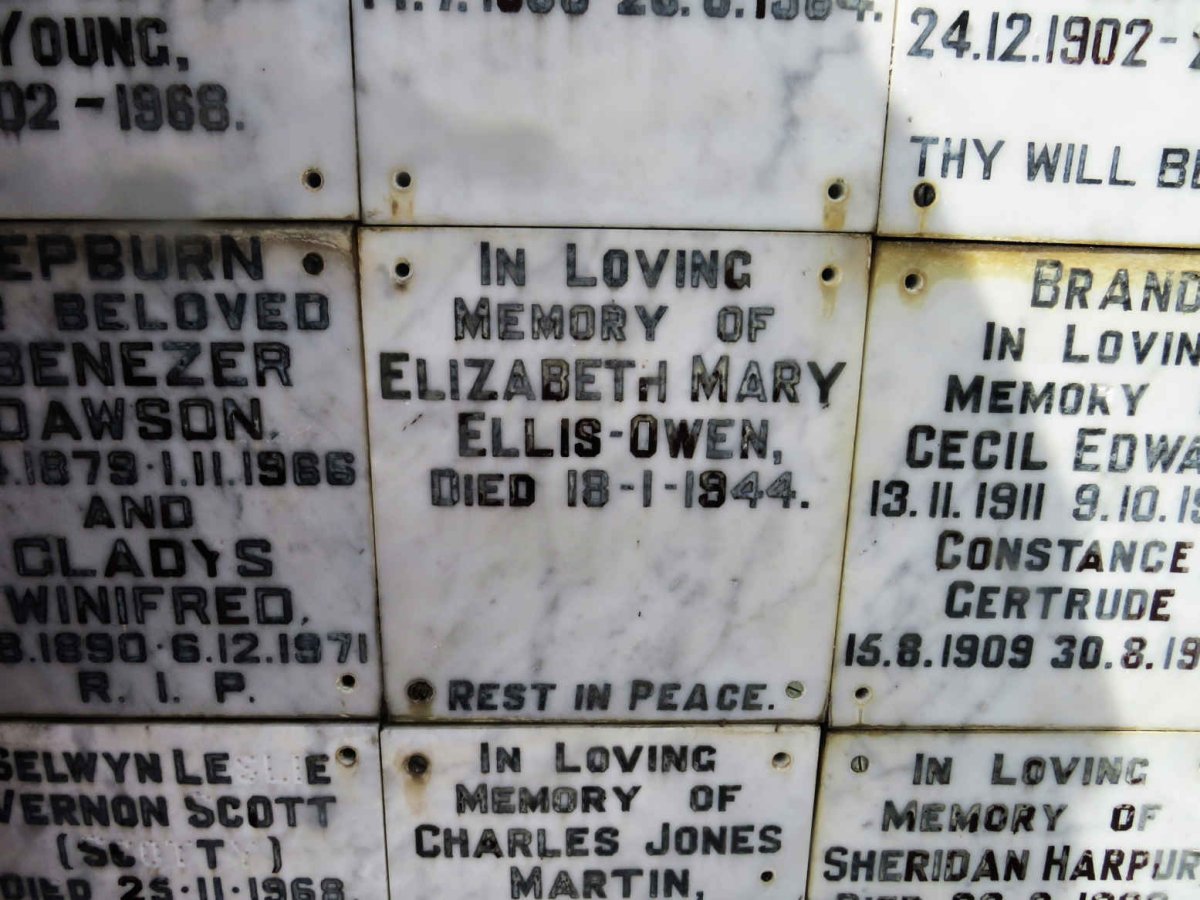 OWEN Elizabeth Mary ELLIS- -1944