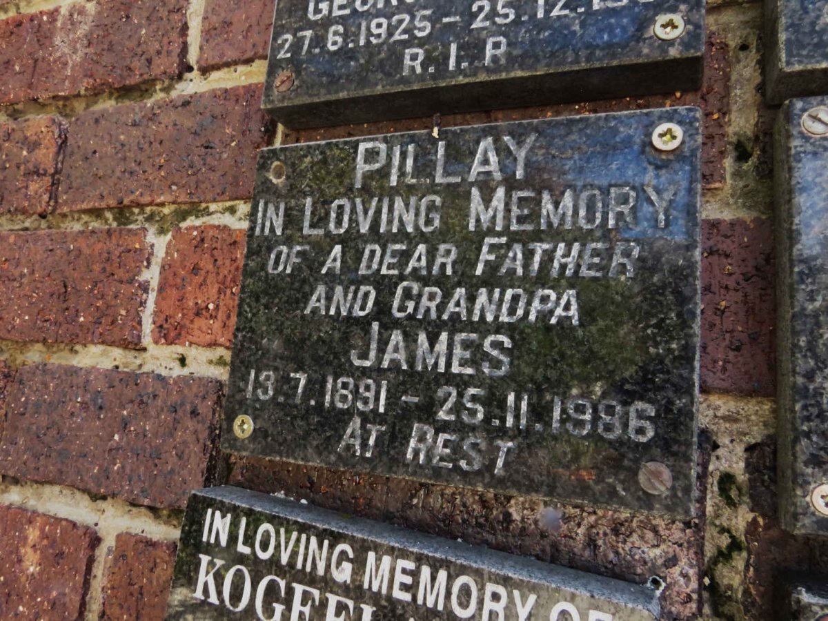 PILLAY James 1891-1986