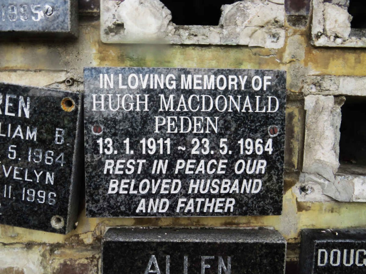 PEDEN Hugh MacDonald 1911-1964