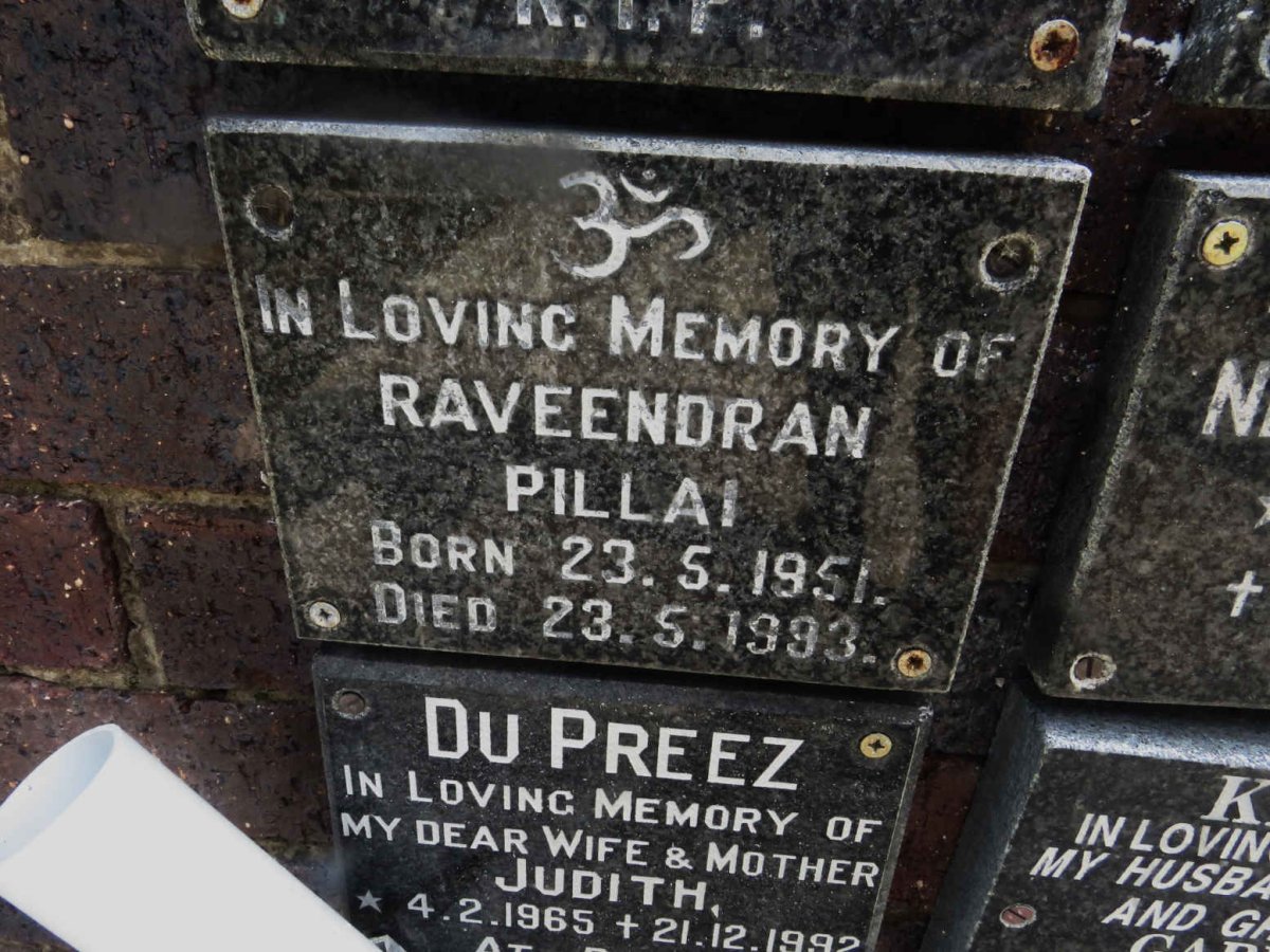 PILLAI Raveendran 1951-1993