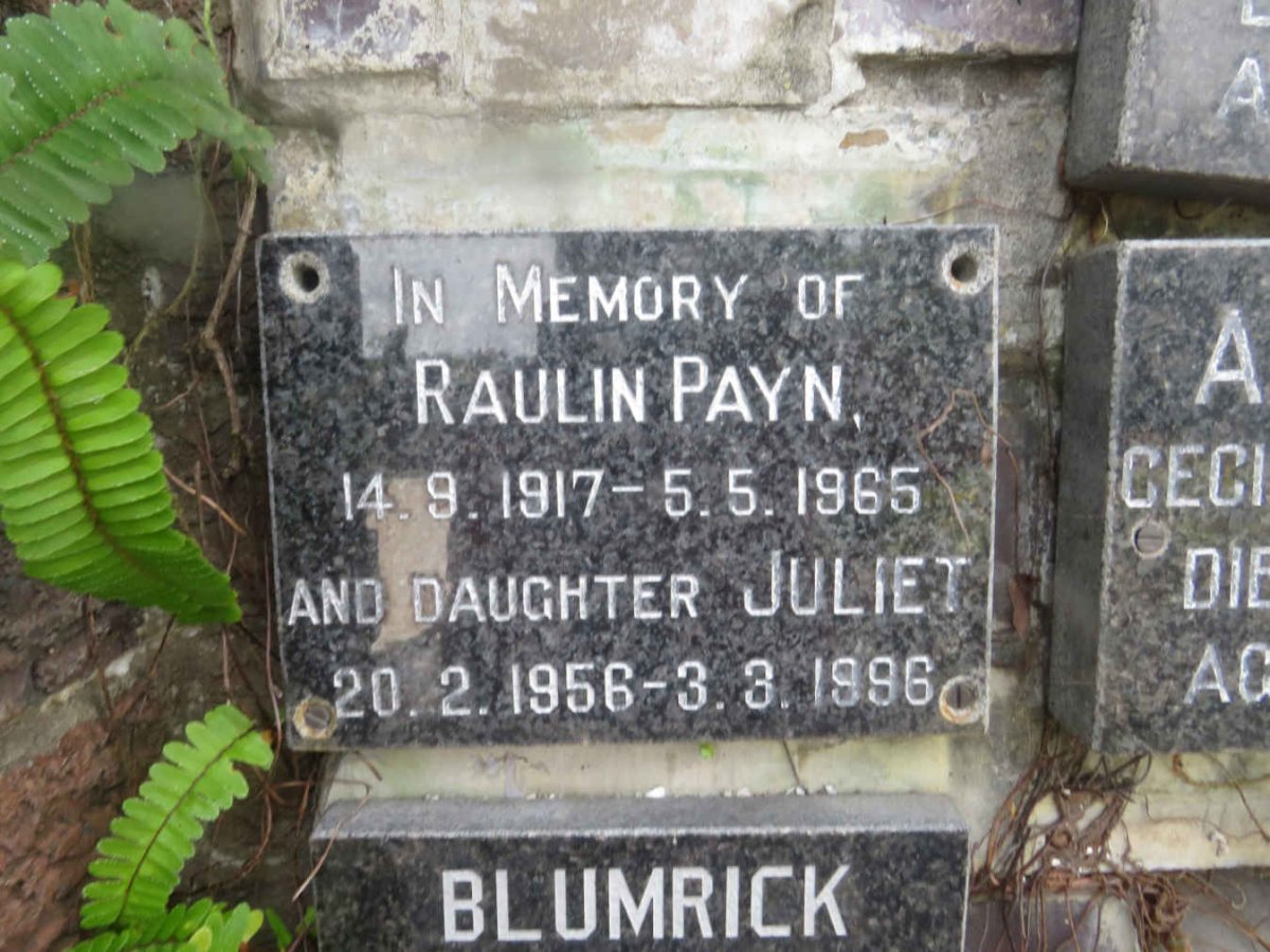 PAYN Raulin 1917-1965 :: PAYN Juliet 1956-1996