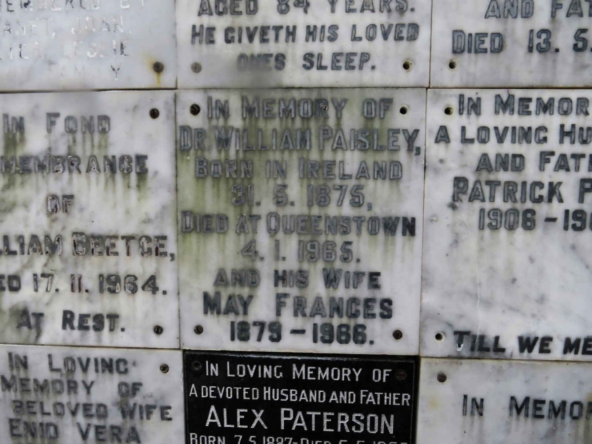 PAISLEY William 1875-1965 &amp; May Frances 1879-1966